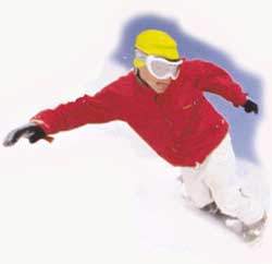 Photograph of a snowboarder