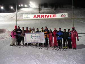 The group with a CancerBACUP banner