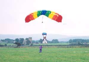 Lindsay's parachute landing
