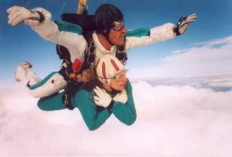 Jo Buck on her tandem parachute jump