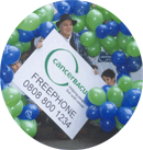 Photograph of Ian Dury supporting CancerBACUP