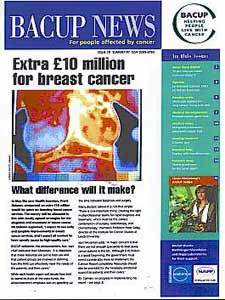 Front cover of CancerBACUP News, issue 29