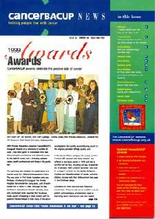 Front cover of CancerBACUP News, issue 36