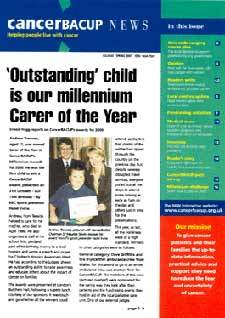 Front cover of CancerBACUP News, issue 40