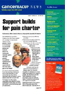 Front cover of CancerBACUP News, issue 41