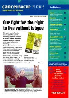 Front cover of CancerBACUP News, issue 42