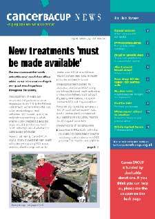 Front cover of CancerBACUP News, issue 43