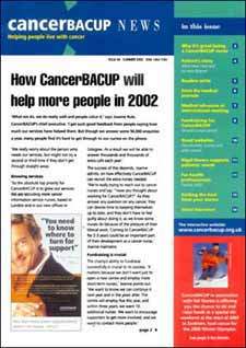 Front cover of CancerBACUP News, issue 44