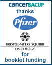 CancerBACUP thanks Pfizer and Bristol-Myers Squibb Oncology for booklet funding